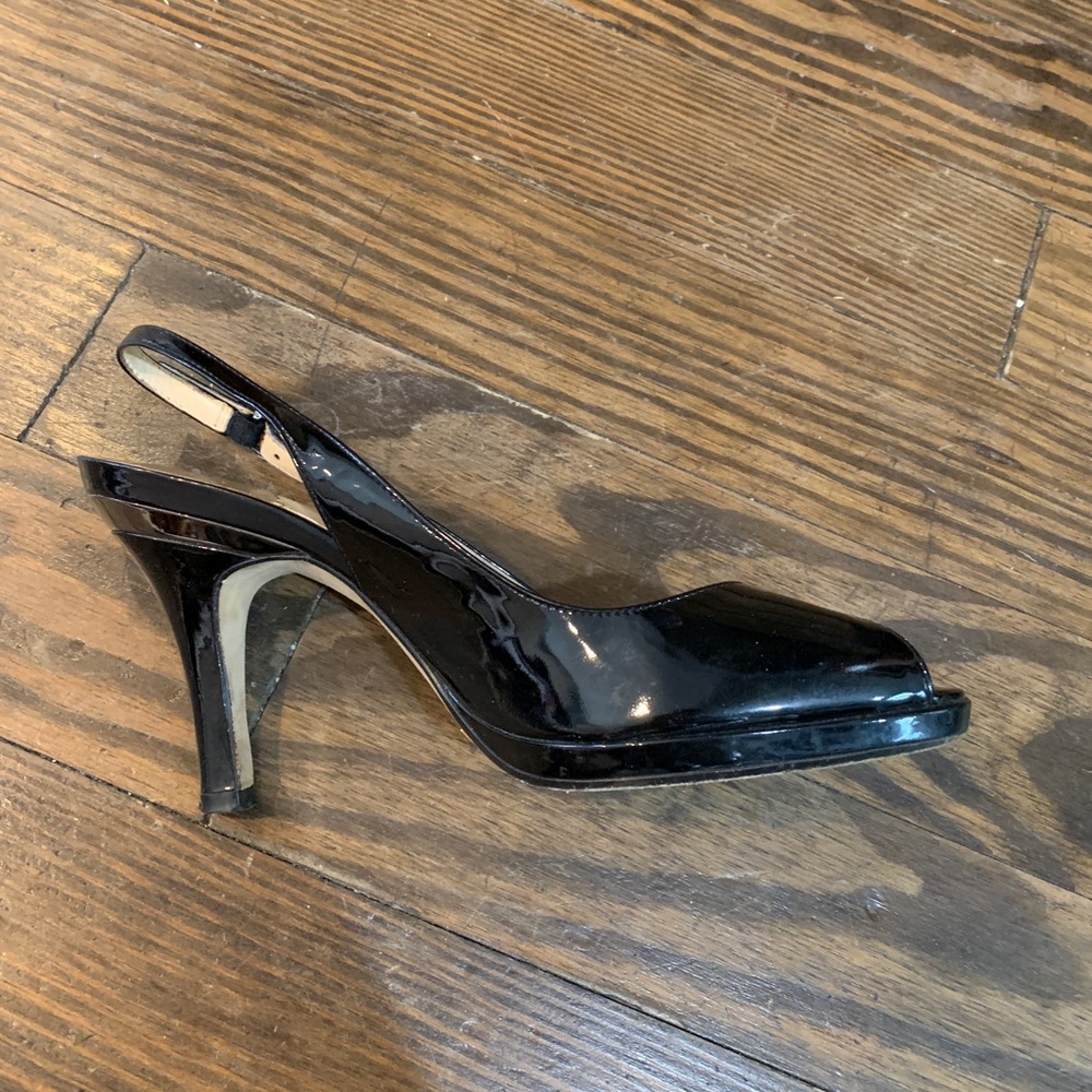 Cole Haan peep toe patent leather heels